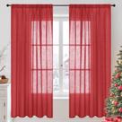 Cortinas BGment de lino rojo de 183 cm de largo para sala de estar, 2 paneles
