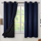 Cortinas BGment Navy 100% Blackout 160x160cm com forro preto