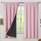 Cortinas BGment Pink Blackout 160x130cm para quarto de meninas x2