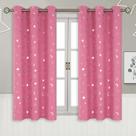Cortinas BGment Pink Blackout para meninas, quarto 115x114cm, 2 painéis