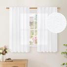 Cortinas BGment White 115 cm de comprimento, 2 painéis para janela curta