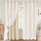 Cortinas Blackout ASPMIZ Beige 160x160cm, conjunto de 2 camadas Cortinas Blackout ASPMIZ Beige 160x160cm, conjunto de 2 camadas