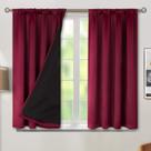 Cortinas Blackout BGment 45 cm de comprimento, 2 painéis, vermelho bordô