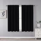 Cortinas Blackout CUCRAF, 183 cm de comprimento, bolso, 2 painéis, pretas