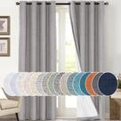 Cortinas blackout de linho cinza claro PrinceDeco para quarto, 108 polegadas de comprimento, cortinas blackout texturizadas com isolamento térmico, conjunto de 2 painéis, cortinas extra longas para sala de estar, cortinas escurecedoras totais do quarto