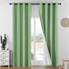 Cortinas Blackout de Lino Joydeco 230x229 cm Verde Salvia 2 Paneles