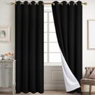 Cortinas Blackout Diraysid 100% linho pretas para quarto 2x2,6 m