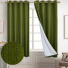 Cortinas Blackout Diraysid Olive Green Linen 132x183cm 2 painéis