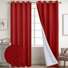 Cortinas Blackout Diraysid Red Linen 130x240cm (2 painéis)