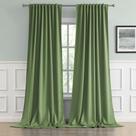 Cortinas Blackout DUALIFE 274 cm, aba traseira/bolso com haste, verde sálvia