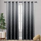 Cortinas Blackout DWCN Ombre Damask Pattern 132x213cm 2 painéis