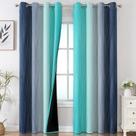 Cortinas Blackout Estelar Textiler Azul marinho/azul-petróleo 132x213cm 2 painéis
