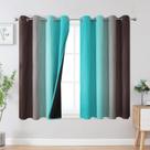 Cortinas Blackout Estelar Textiler Brown/Teal 115x114cm 2 painéis