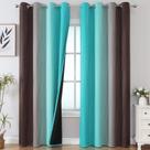 Cortinas Blackout Estelar Textiler Brown/Teal Gradient 132x213cm