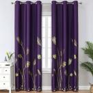 Cortinas Blackout Estelar Textiler Morado con Palma Dorada 96x213 cm