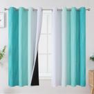 Cortinas Blackout Estelar Textiler Verde Azulado/Blanco Grisáceo 160x160cm