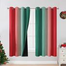 Cortinas Blackout Estelar Textiler Vermelho/Verde Natal 132x160cm