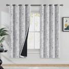 Cortinas Blackout FMFUNCTEX Floral 100% poliéster cinza 160x160cm Cortinas Blackout FMFUNCTEX Floral 100% poliéster cinza 160x160cm