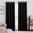 Cortinas Blackout HOMEIDEAS 132x213cm, conjunto de 2 painéis, preto