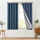 Cortinas blackout jinchan Burlap Look, linho forrado, 160x160cm, azul