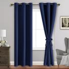 Cortinas Blackout JIUZHEN com isolamento térmico azul marinho 42x213cm