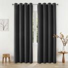 Cortinas Blackout Joydeco 240 cm de comprimento, 2 painéis, cinza escuro