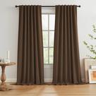 Cortinas Blackout KEQIAOSUOCAI Brown Linen 260x260cm 2 painéis