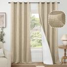 Cortinas Blackout Lajode 100% linho 213x132cm 2 painéis brancos