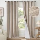 Cortinas Blackout Lajode Bege com isolamento térmico 213x213cm