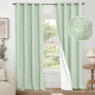 Cortinas Blackout Lajode Sage Green 213x132cm, linho, 2 painéis