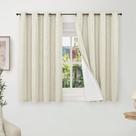 Cortinas Blackout Lajode Short 115 cm de comprimento, 2 painéis pretas