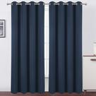Cortinas Blackout LEMOMO Navy Blue Thermal 132x241cm 2 painéis