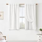 Cortinas Blackout Lino Rosa curtas de dupla camada 137 cm