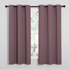Cortinas Blackout NICETOWN Dry Rose para quarto, par de 42 x 160 cm