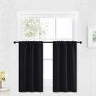 Cortinas Blackout RYB HOME pretas 74x91cm com bolso de haste, 2 painéis