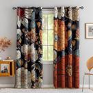 Cortinas Blackout Tyrot Black Boho Floral 100% Blackout 160x160cm