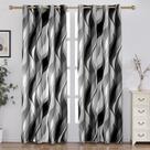 Cortinas Blackout weesire listradas em preto/cinza, 100% bloco claro Cortinas Blackout weesire listradas em preto/cinza, 100% bloco claro