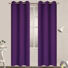 Cortinas Blackout Yakamok com isolamento térmico roxas 38x84in Cortinas Blackout Yakamok com isolamento térmico roxas 38x84in