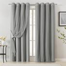 Cortinas Bujasso Grey 90% Blackout com sobreposição transparente 229x229cm