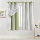 Cortinas Bujasso Sage Green 90% Blackout c/ Sheer 160x160cm Cortinas Bujasso Sage Green 90% Blackout c/ Sheer 160x160cm