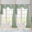Cortinas Chyhomenyc Sheer Rod Pocket 107x366 cm Verde Sálvia