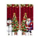 Cortinas Com Estampa De Natal, 2 Peças, Com Bolsos Para Varão, Para Sala De Estar, Cozinha, Quarto,