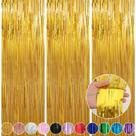 Cortinas com franjas Crosize Gold Foil, 1 x 3 m, pacote com 7 decorações de festa
