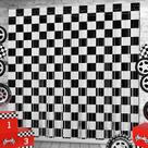 Cortinas com franjas metálicas Backdrop Race Car Party, pacote com 2 unidades, 1x2m