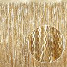 Cortinas com franjas metálicas, pacote com 4, pacote com 4, champanhe, ouro, 1x2m