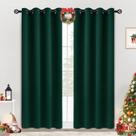 Cortinas COSVIYA Grommet Blackout Verde Escuro 213x213cm 2 painéis