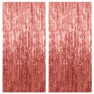 Cortinas de Alumínio Dourado Rosa para Festa - Pacote com 2 (1x2m)