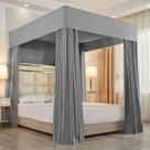 Cortinas de cama com dossel Mengersi Solid Four Corner Post Mosquiteiro