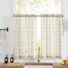 Cortinas de Cocina Boho Jinchan en Lino 114x66 cm 2 Paneles