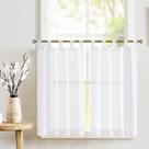Cortinas de Cocina jinchan de Lino 36 cm Estilo Campestre 2 Paneles